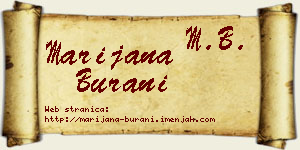 Marijana Burani vizit kartica